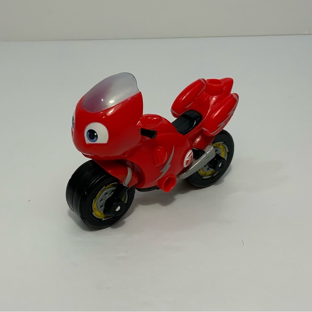 Tomy Ricky Zoom 3.5” Ricky Action Figure Red Toy Motorcycle Bike Frog Box